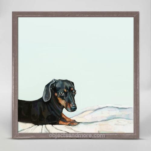 Best Friend - Side Eyed Dachshund Mini Framed Canvas by CATHY WALTERS